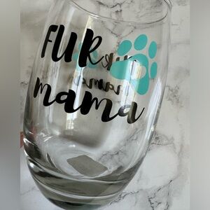 Fur Mama Stemless wine glass 15.5 oz